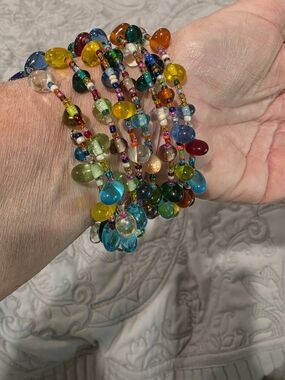 Multicolor Glass Bead Wrap Bracelet by